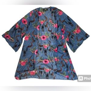 Lucky & Blessed Floral Cow Head Duster